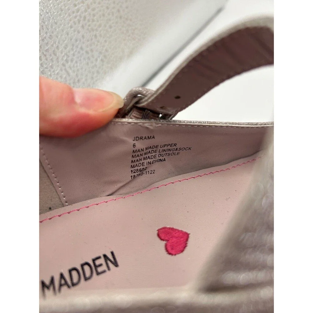 Steve Madden JDRAMA Girls Mary Janes Platform Glitter Pink Size 6 NEW